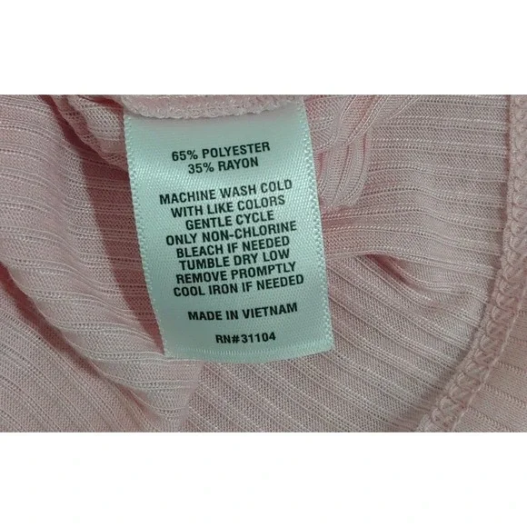 Crown & Ivy Pink Ribbed Long Sleeve Size XXL Crew Neck Pullover Shirt Top Casual - Picture 9 of 12